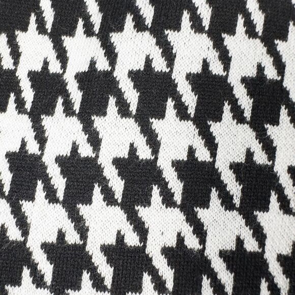 Chicos Houndstooth Cashmere Blend Long Cardigan Womens 1 Medium Black White - Picture 9 of 16
